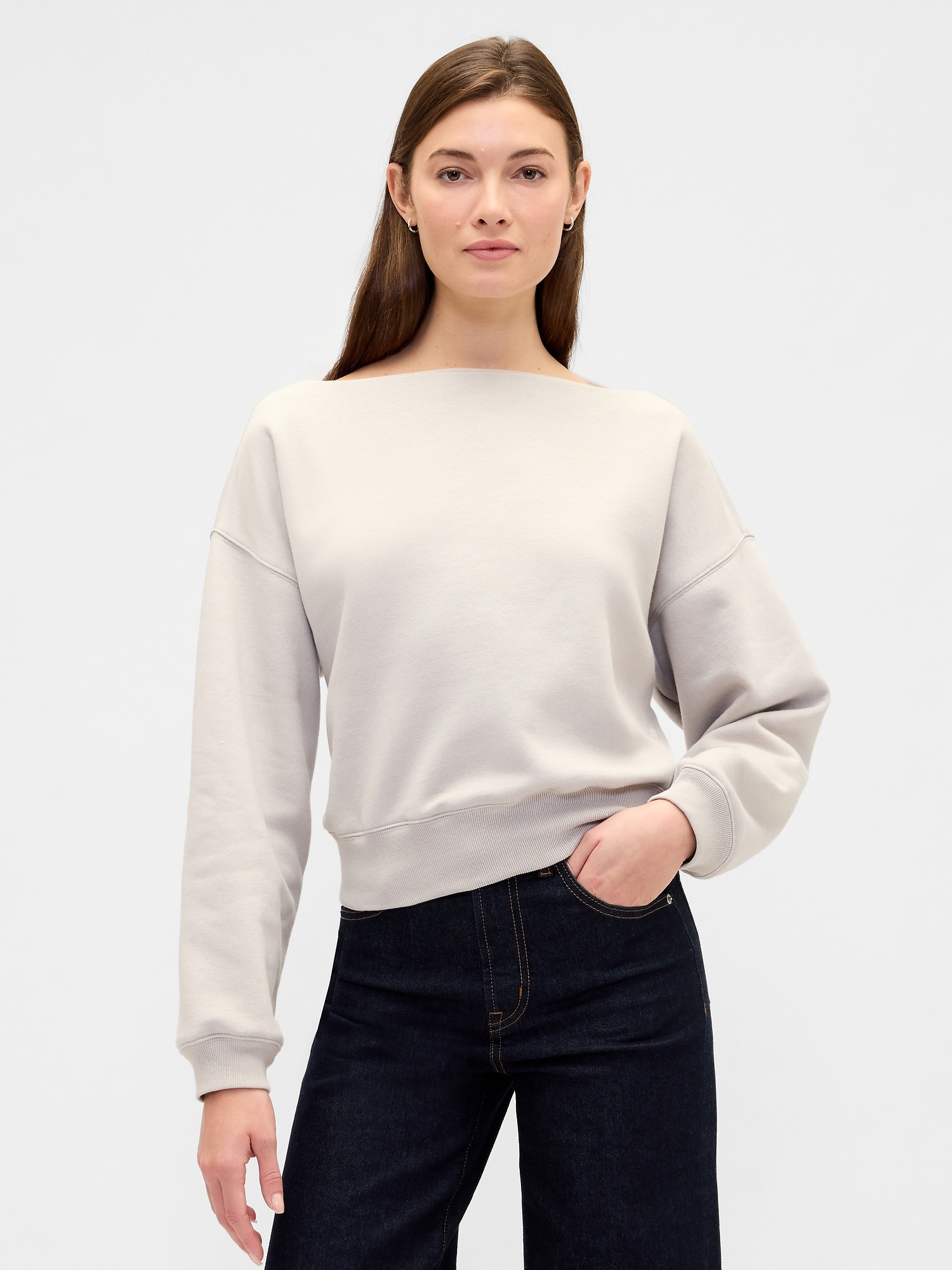 Oversized Boatneck Sweatshirt - Frosty Morning