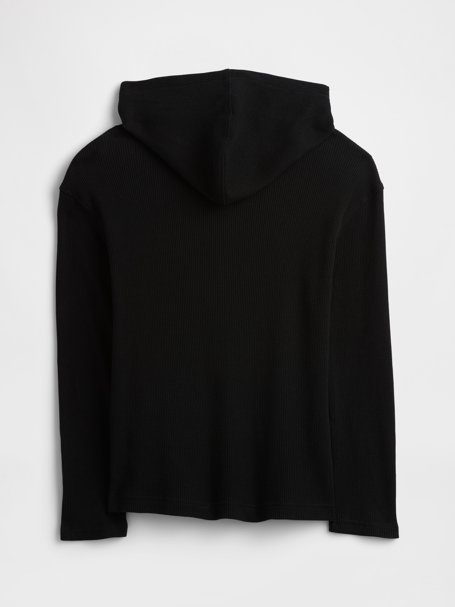 Gap Factory Kids Waffle-knit Hoodie T-shirt In Black