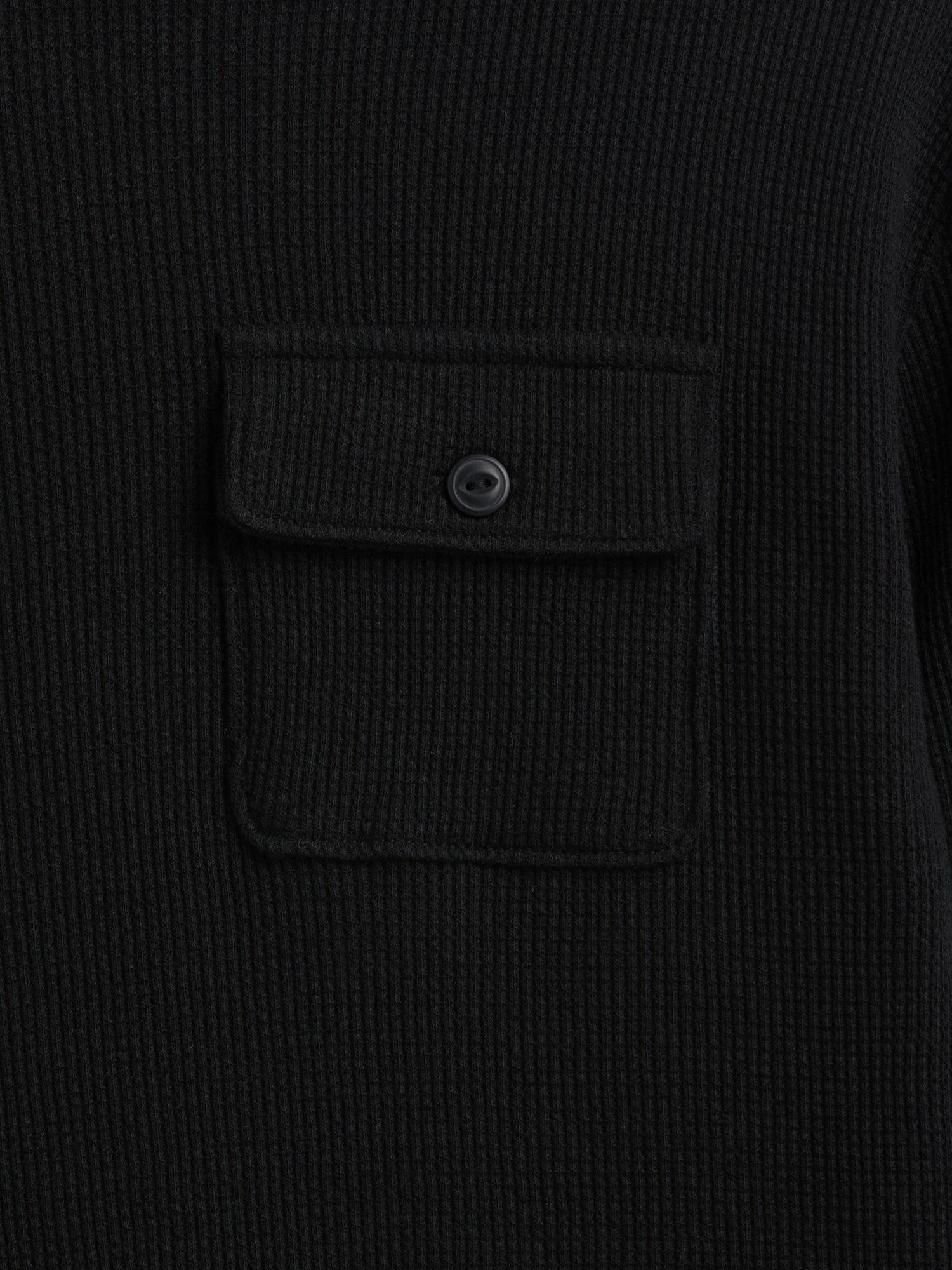 Gap Factory Kids Waffle-knit Hoodie T-shirt In Black