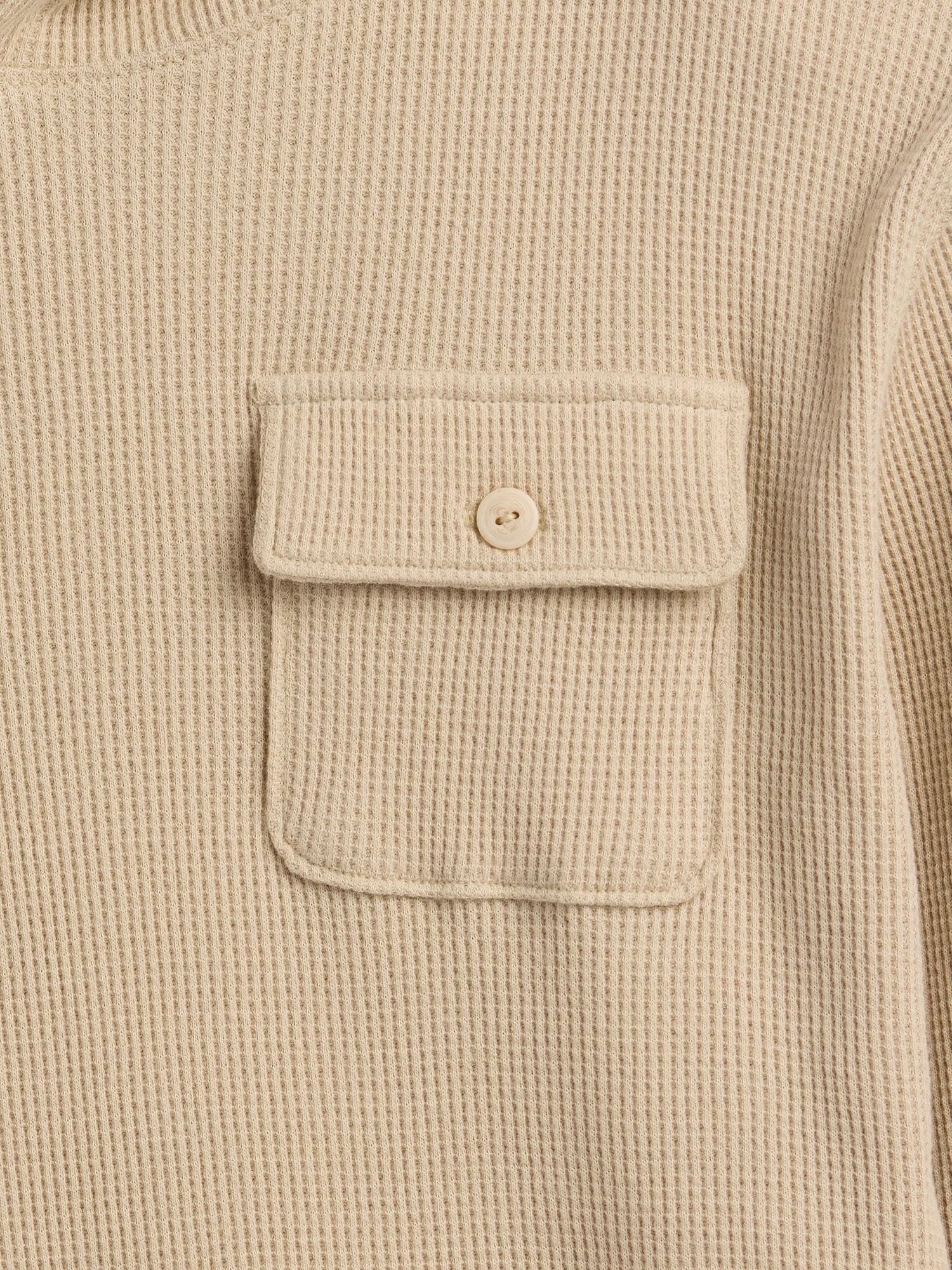 Gap Factory Kids Waffle-knit Hoodie T-shirt In Neutral