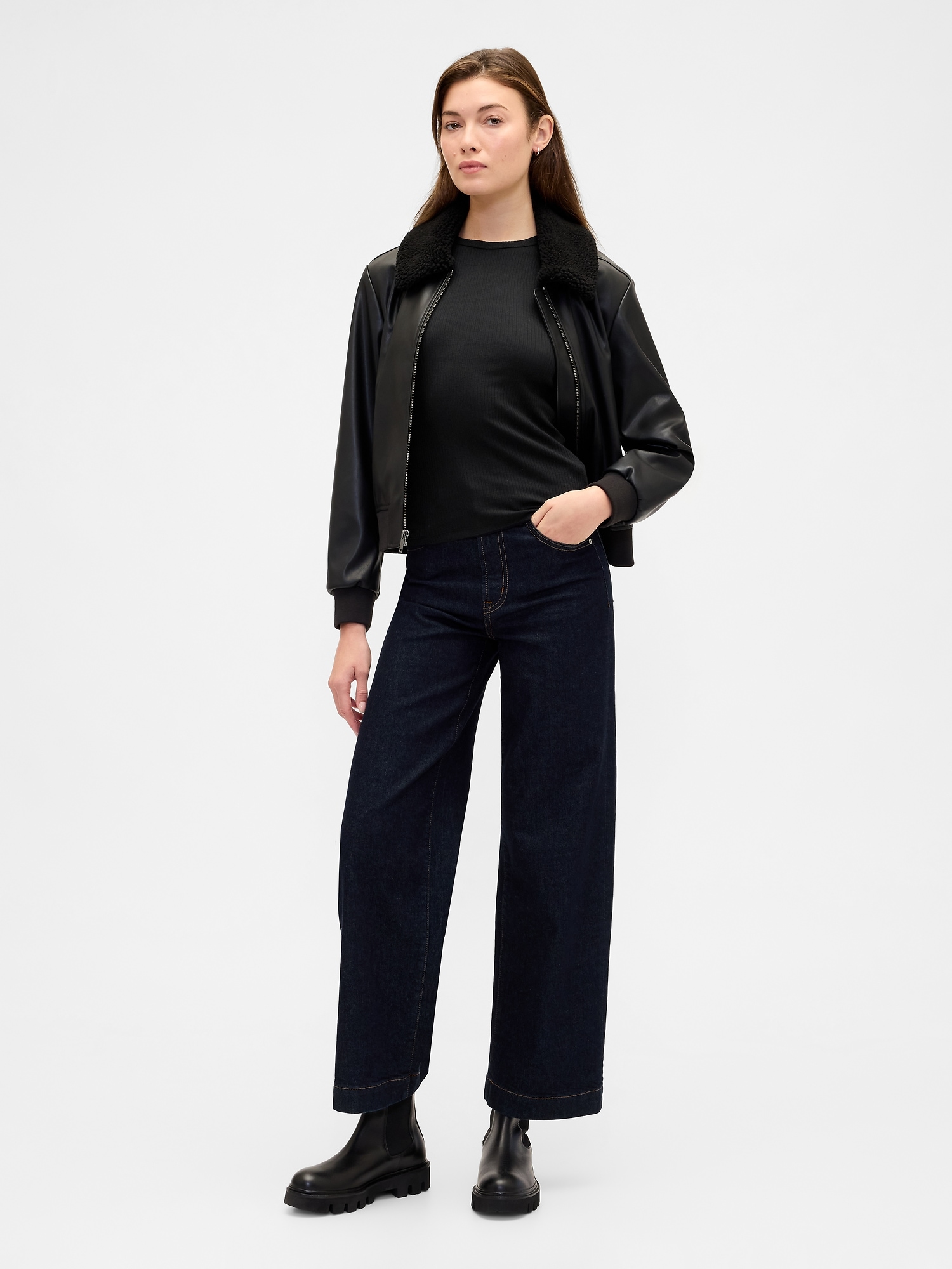 Gap Factory Ribbed Shell Tank Top In Black