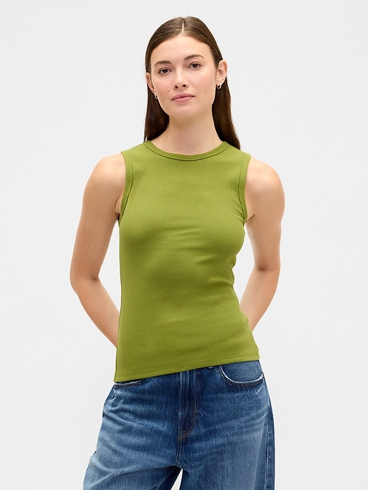 Image number 1 showing, Ribbed Shell Tank Top