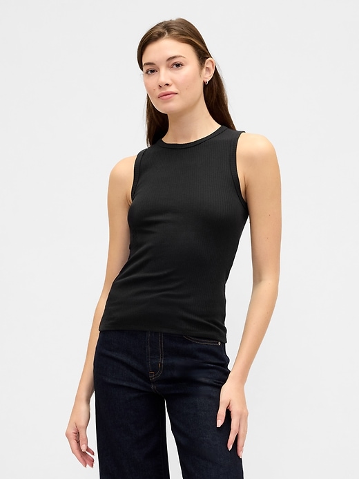 Image number 1 showing, Ribbed Shell Tank Top