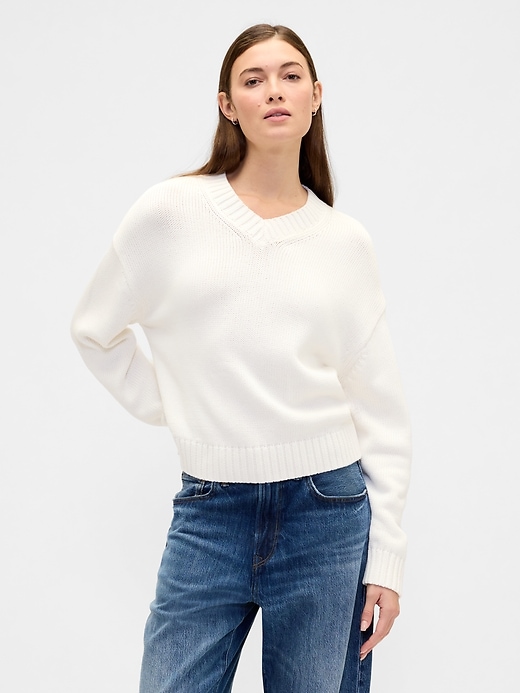 Image number 1 showing, Oversized V-Neck Sweater