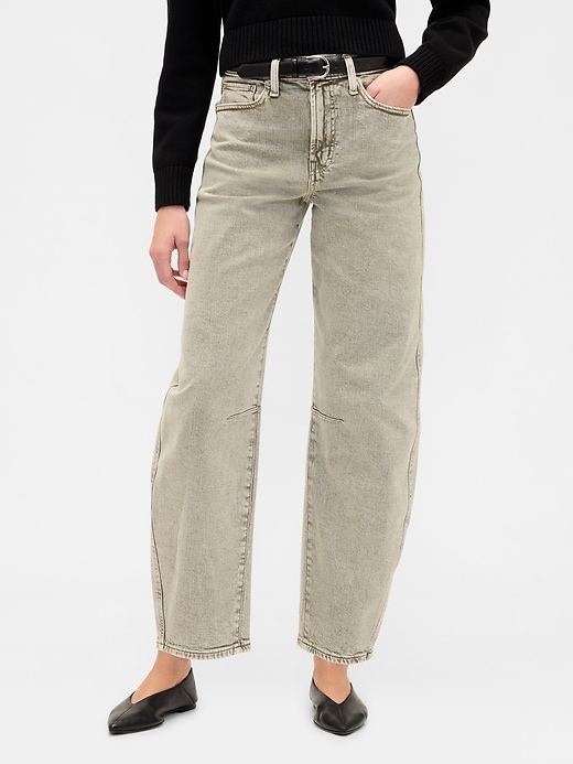 Image number 2 showing, High Rise Barrel Jeans