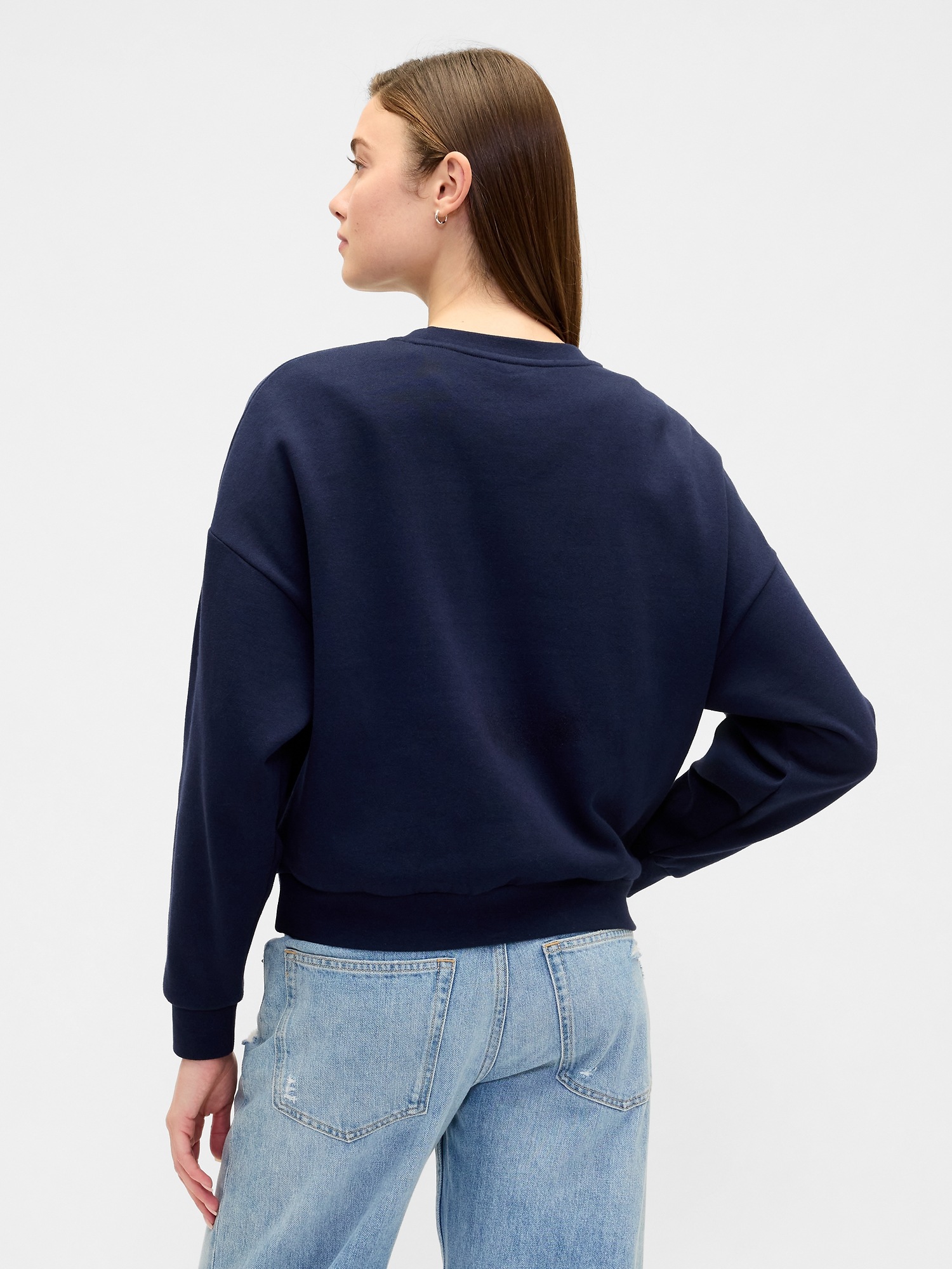 Gap Factory Peanuts Oversized Gap Logo Sweatshirt In Blue
