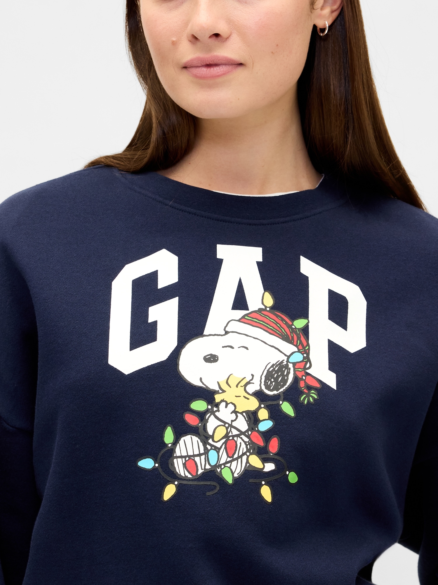 Gap Factory Peanuts Oversized Gap Logo Sweatshirt In Blue