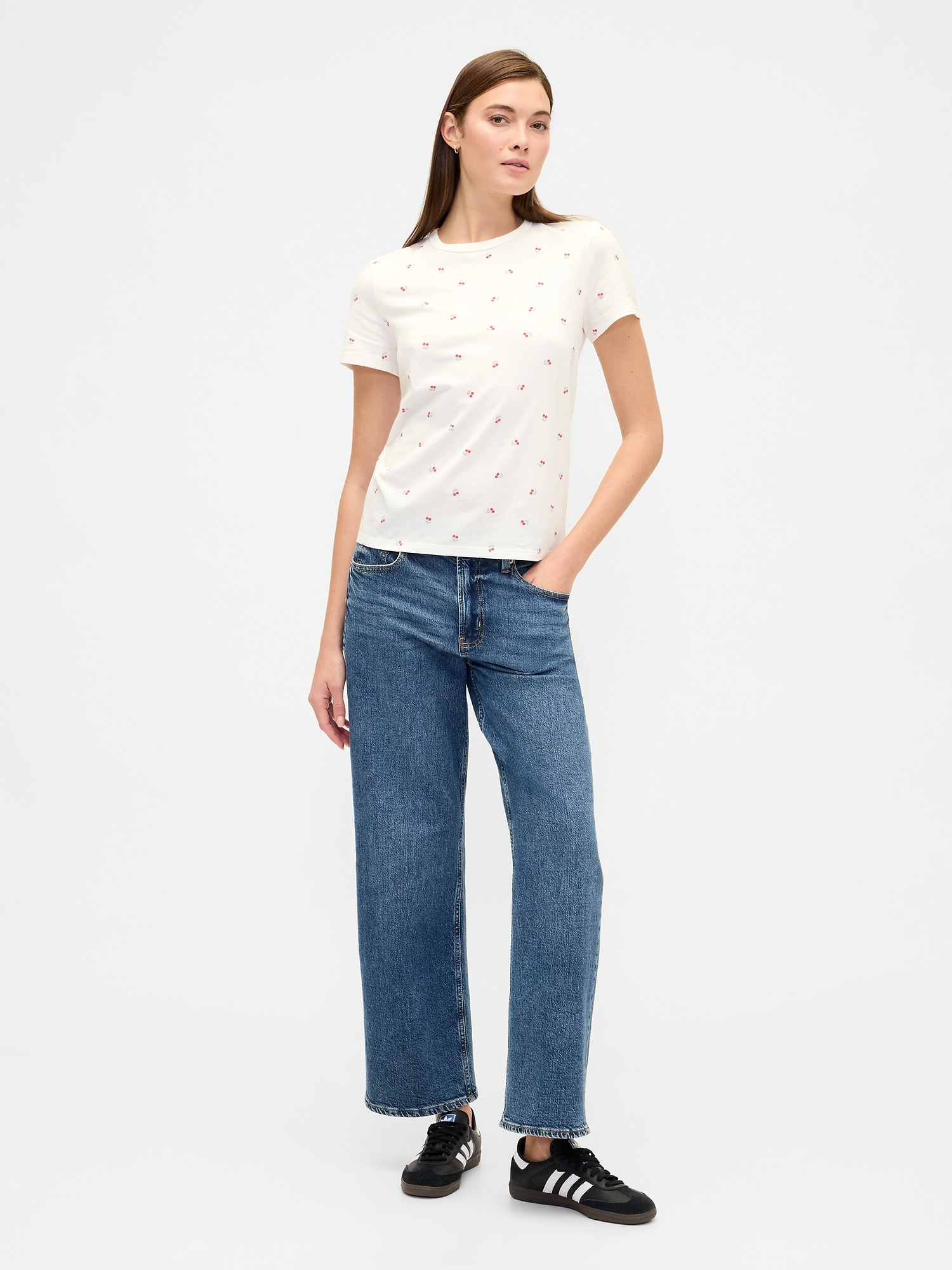 Gap Factory Favorite Print Crewneck T-shirt In White