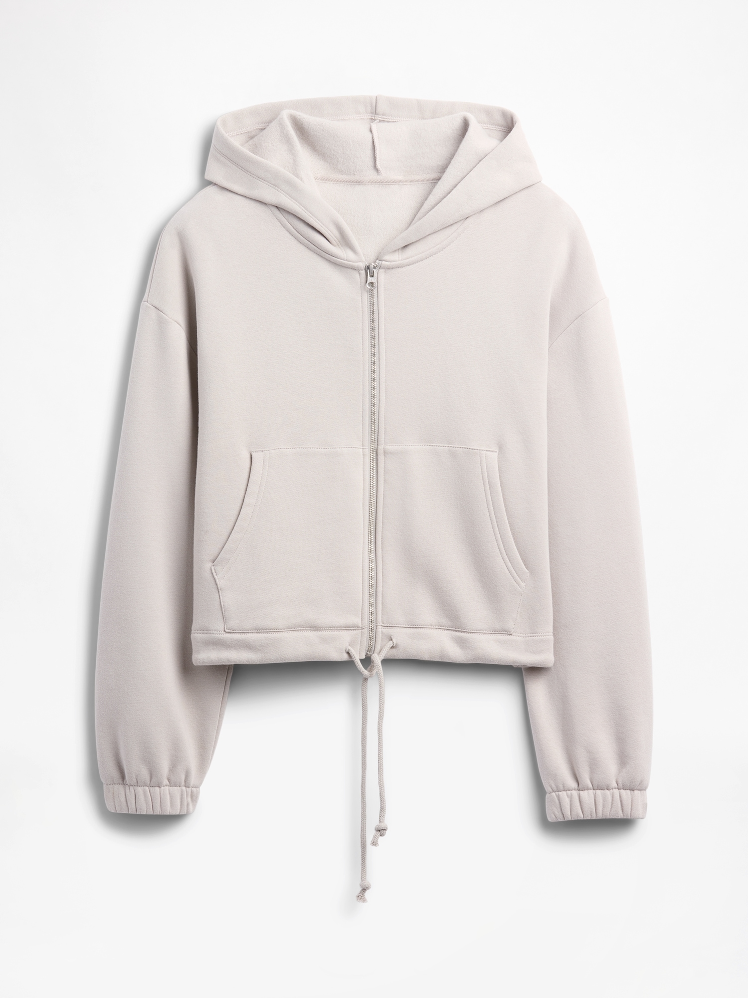 Gap Factory Oversized Bubble Zip Hoodie In Gray