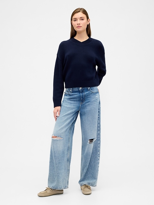 Image number 3 showing, Oversized V-Neck Sweater