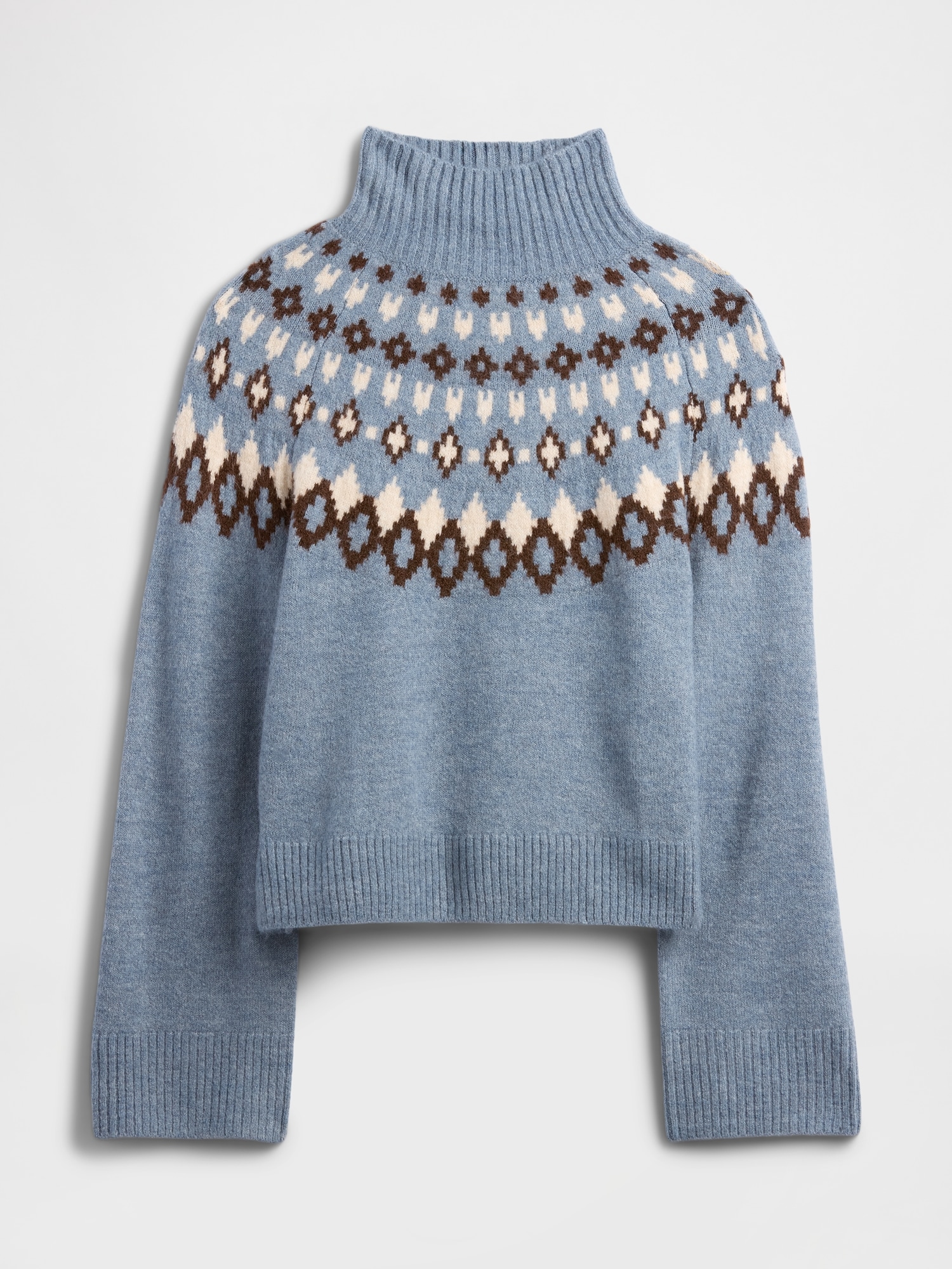 Gap Factory Relaxed Fair Isle Mockneck Sweater In Blue