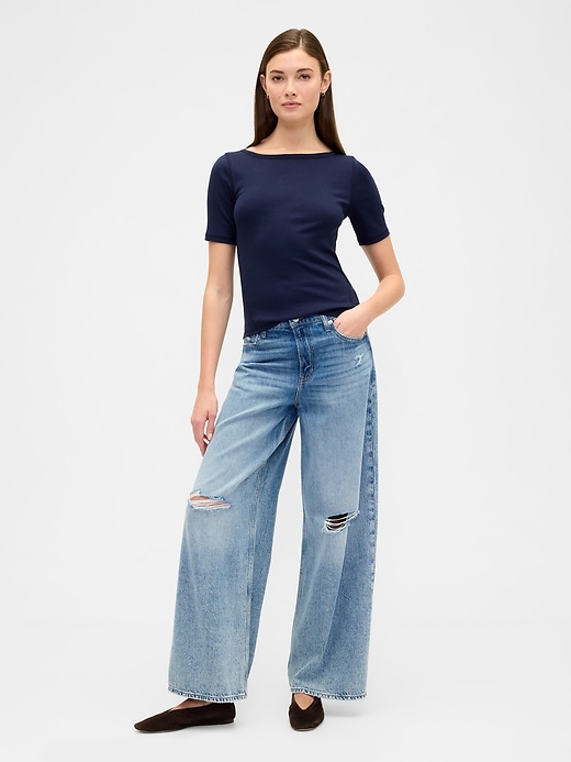 Image number 3 showing, Modern Ribbed Boatneck T-Shirt