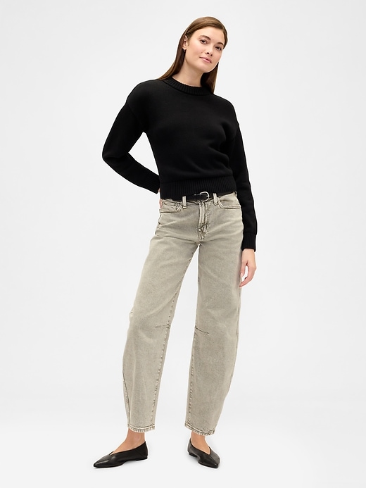 Image number 1 showing, High Rise Barrel Jeans
