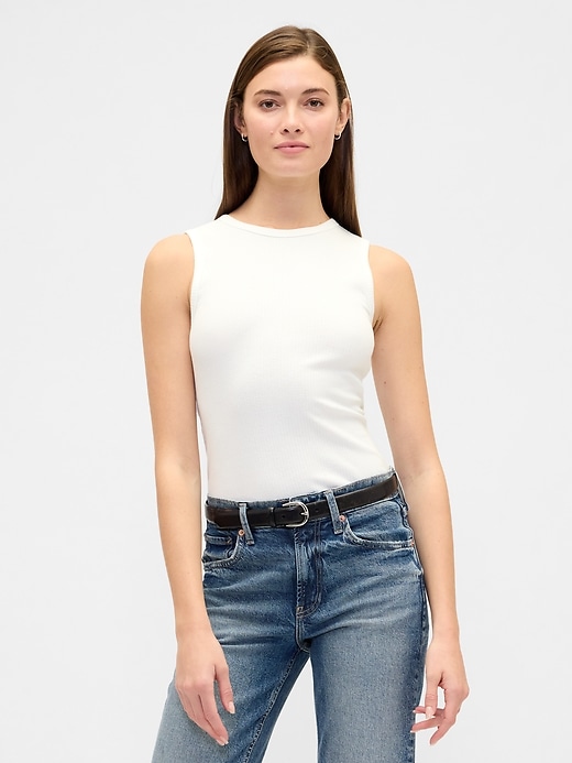 Image number 1 showing, Ribbed Shell Tank Top