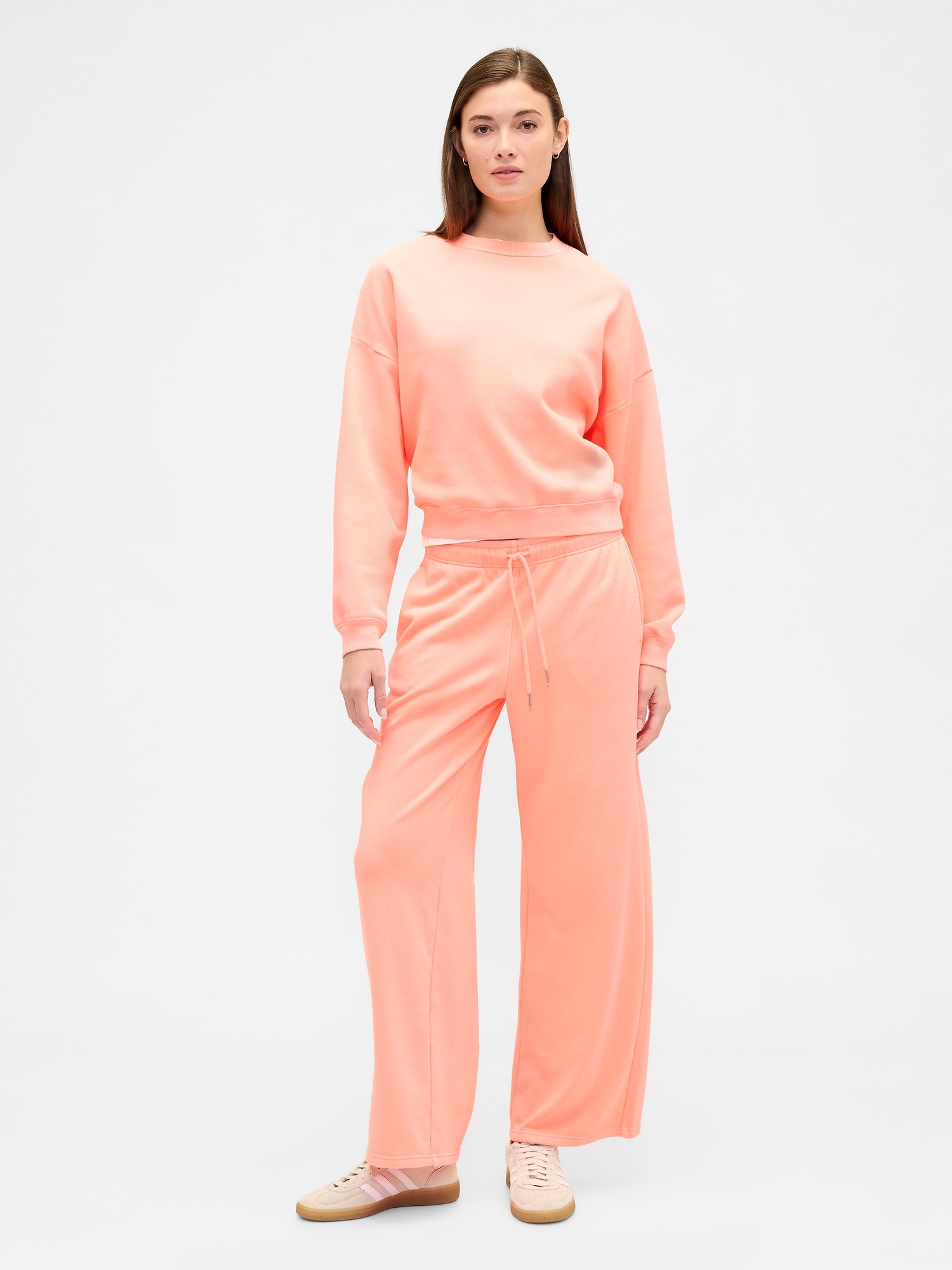 Relaxed Straight-Leg Sweatpants - Orange Kiss Neon