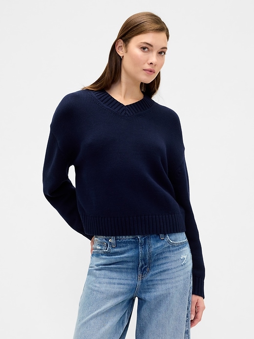 Image number 1 showing, Oversized V-Neck Sweater