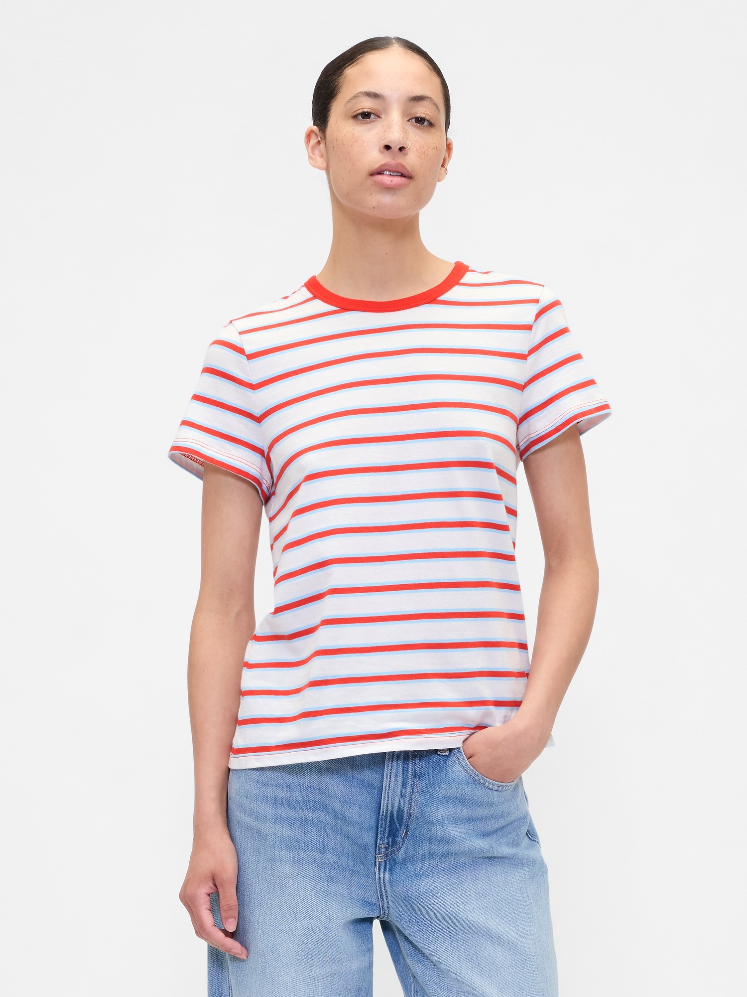 Favorite Stripe Crewneck T-Shirt - Americana