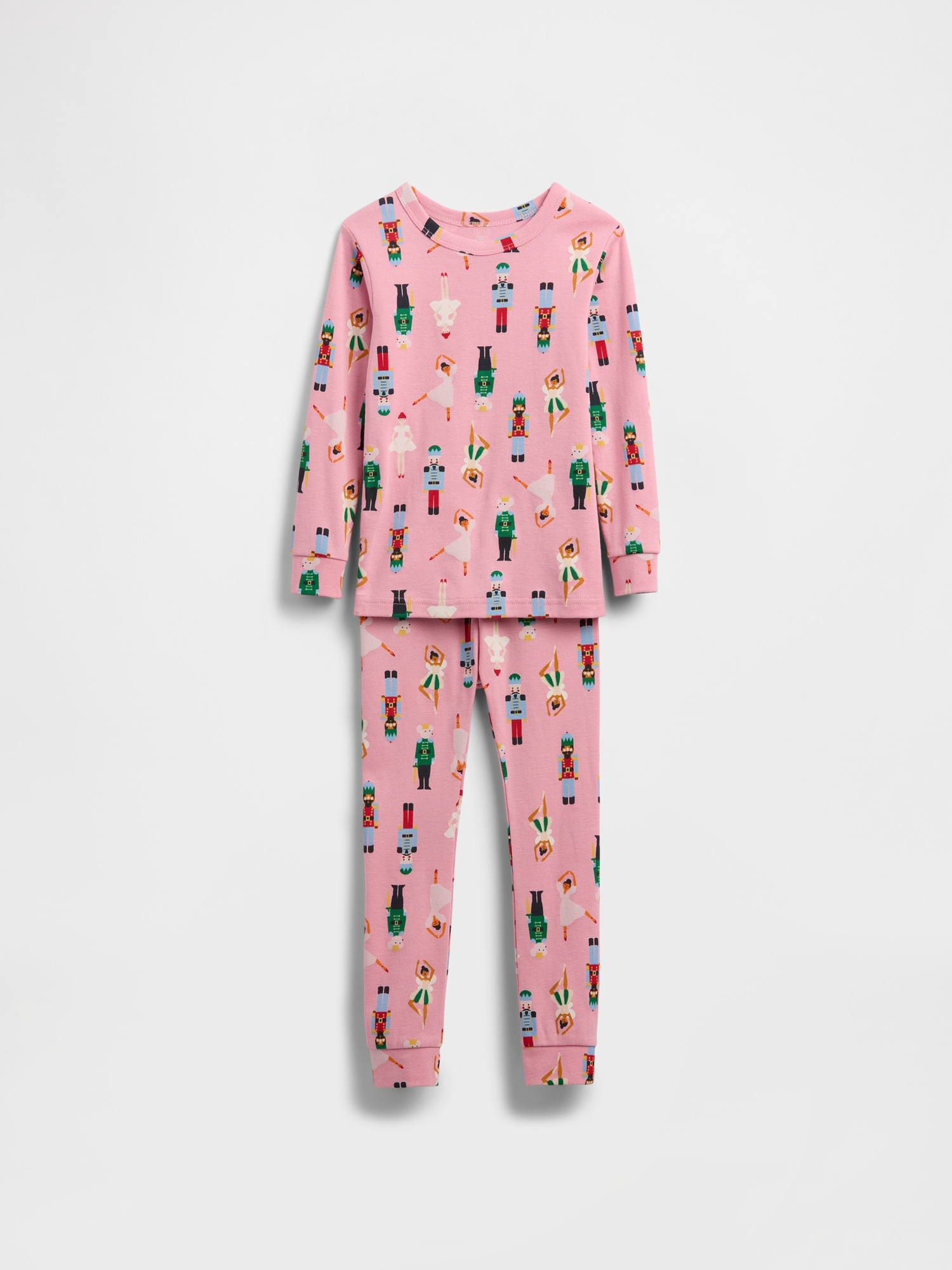Kids & babyGap 100% Organic Cotton Holiday PJ Set - Pink Frost Nutcracker
