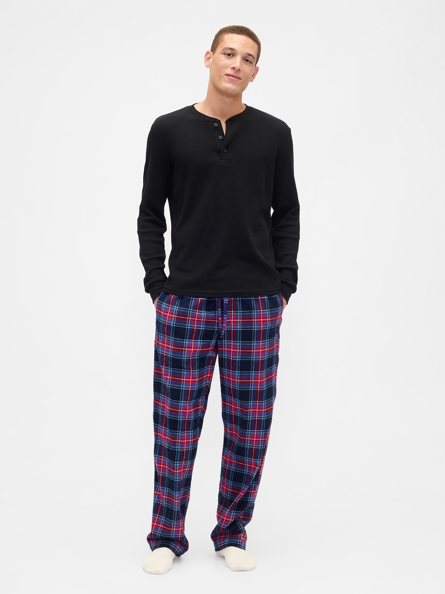 Relaxed Flannel PJ Pants - Navy Plaid