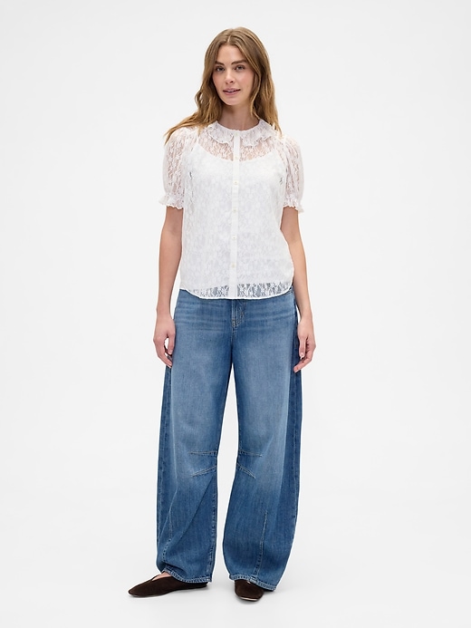 Image number 3 showing, Lace Puff Sleeve Top