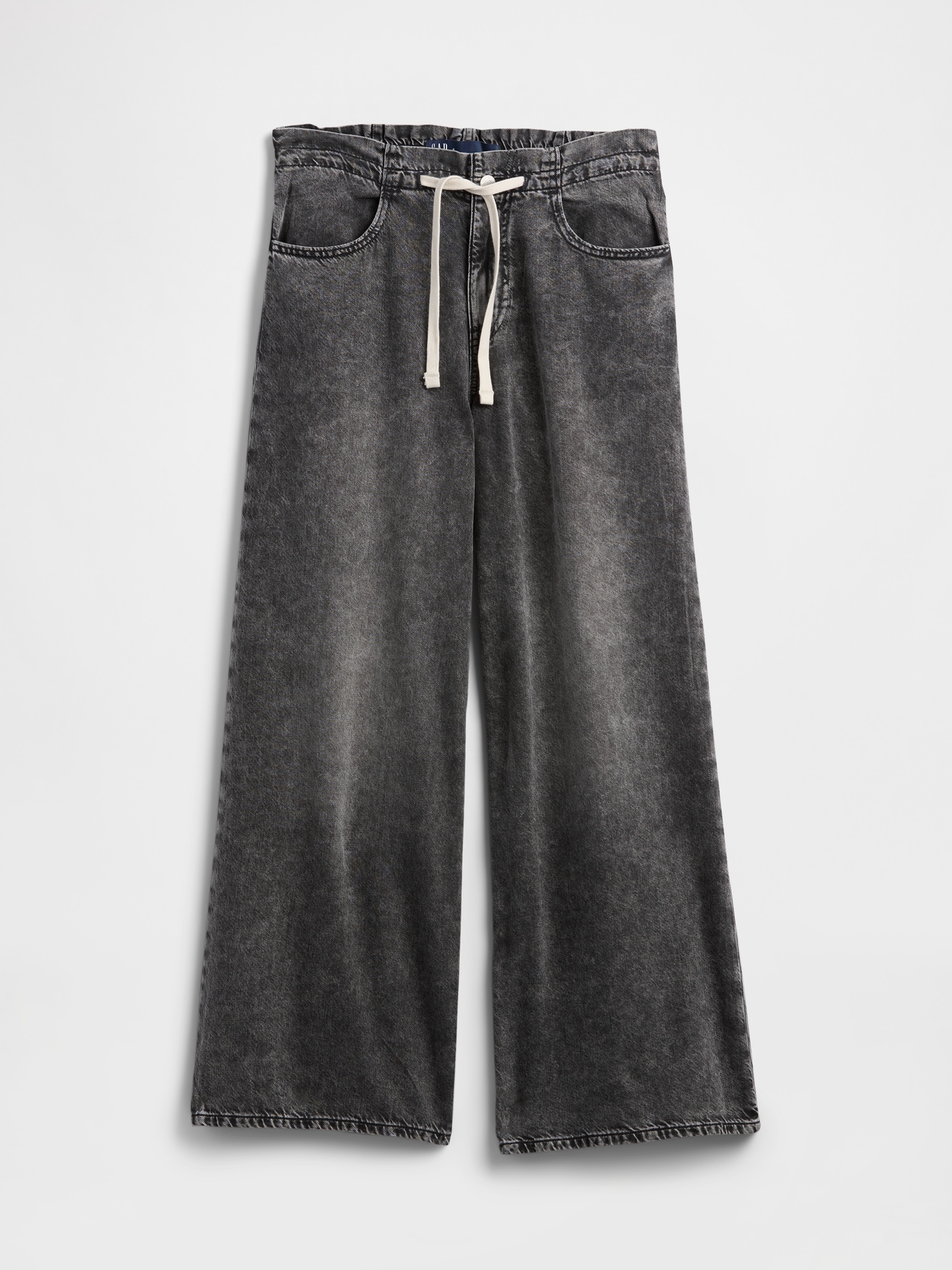 Gap Factory Mid Rise Pull-on Superlight Baggy Jeans In Black