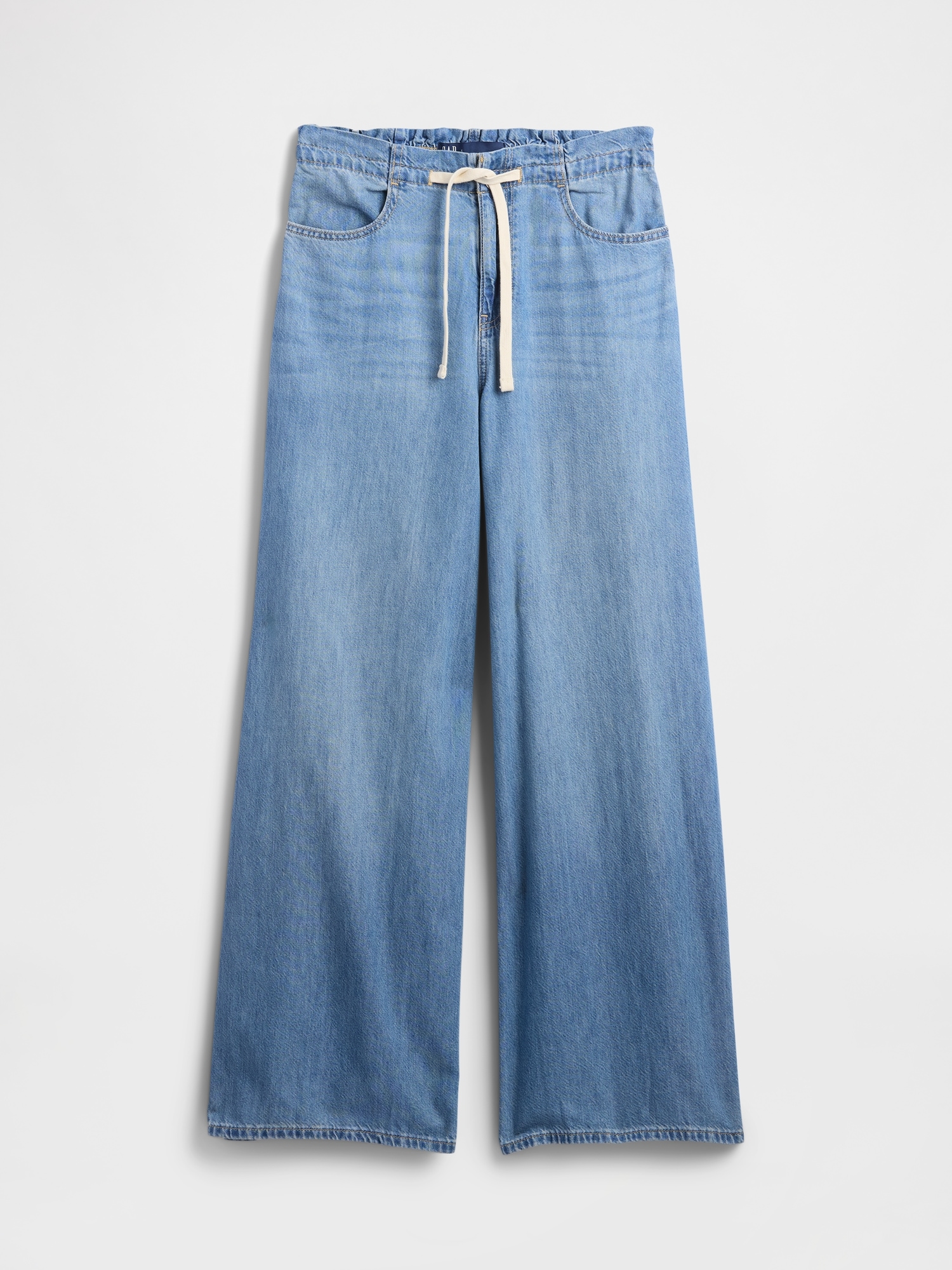 Gap Factory Mid Rise Pull-on Superlight Baggy Jeans In Blue