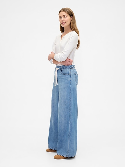 Image number 3 showing, Mid Rise Pull-On SuperLight Baggy Jeans