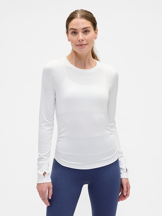Image number 1 showing, GapFit Brushed Jersey Ruched T-Shirt