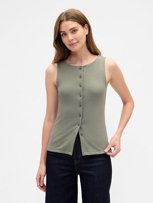 Image number 1 showing, Ribbed Boatneck Vest