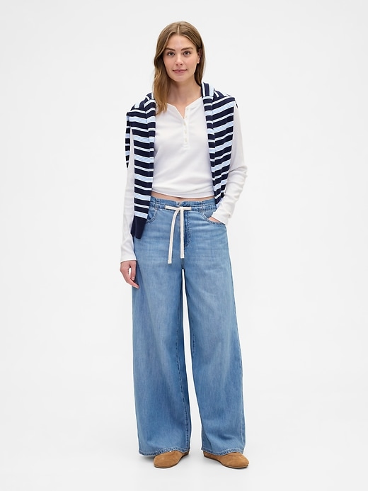 Image number 1 showing, Mid Rise Pull-On SuperLight Baggy Jeans