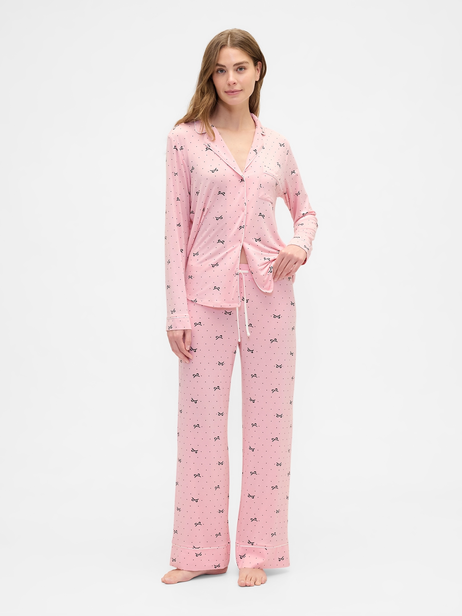 Modal Wide-Leg PJ Pants - Pure Pink