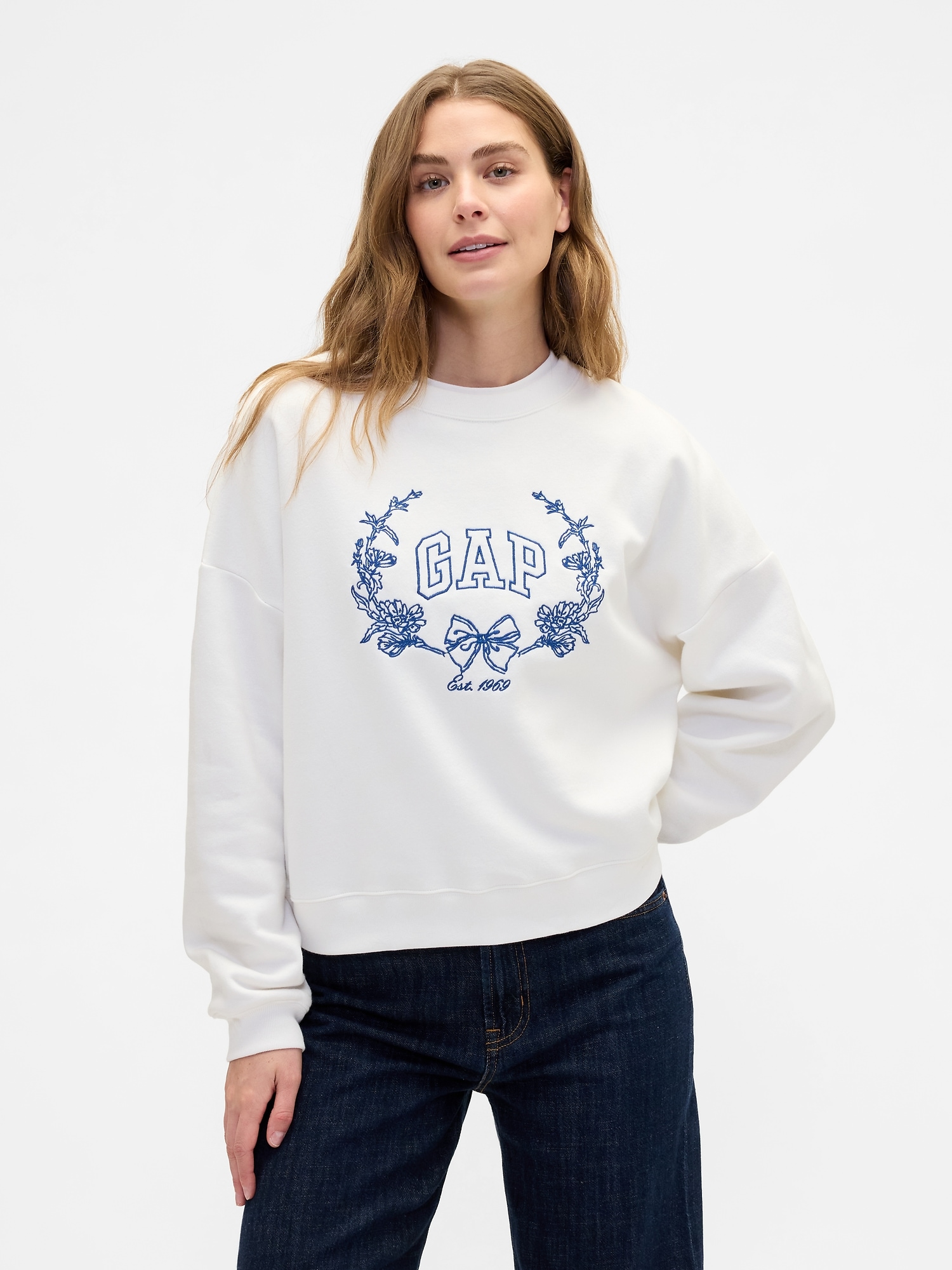 Oversized Wedge Gap Logo Sweatshirt - New Off White