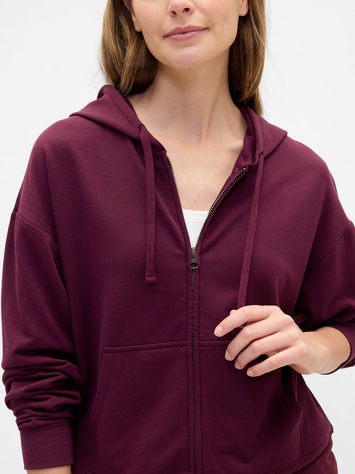 Gap Factory Cloudlight Oversized Zip Hoodie In Red