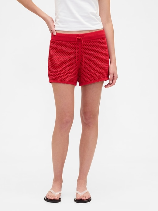 Image number 2 showing, Relaxed Pull-On Open-Stitch Sweater Shorts