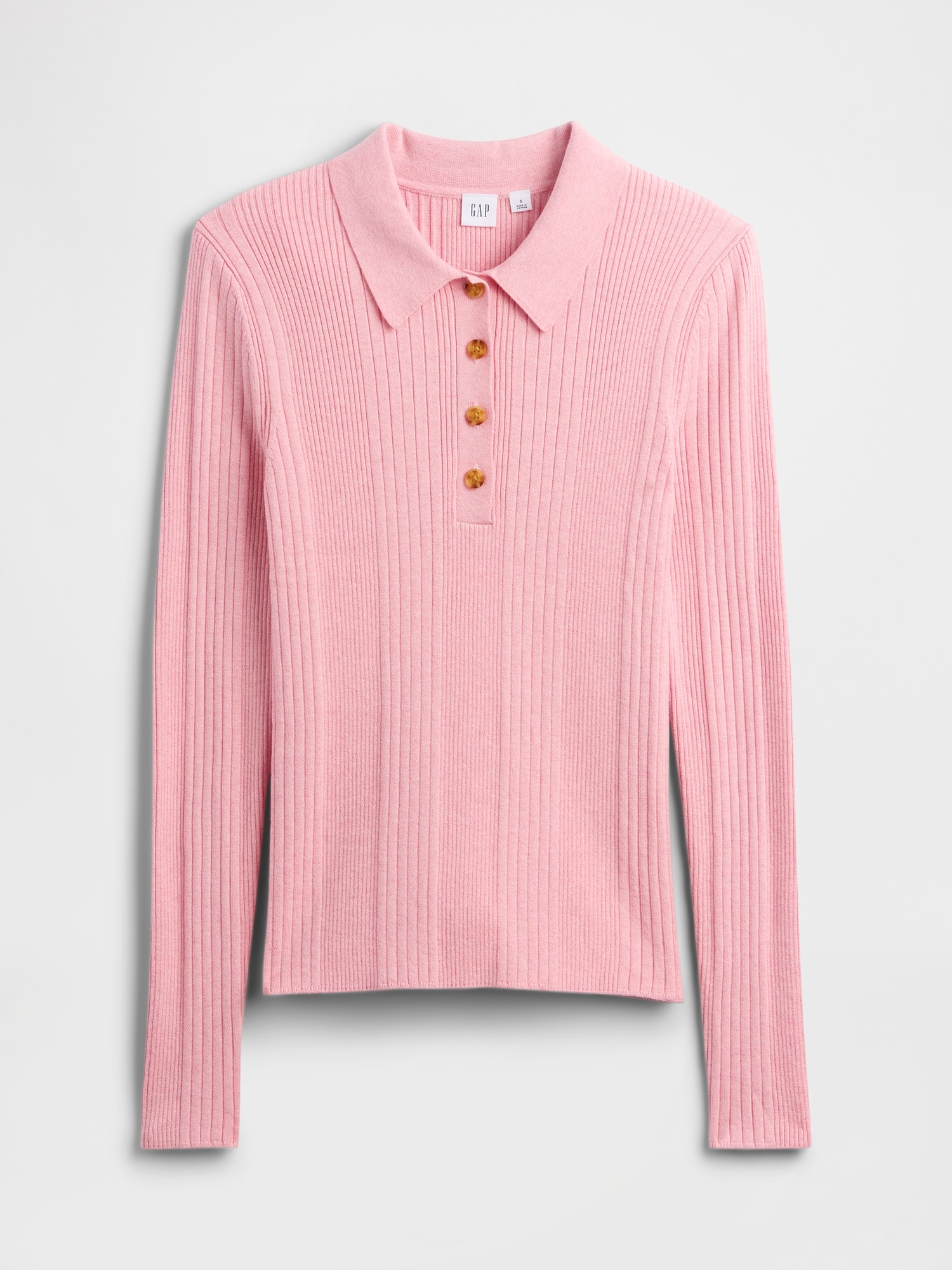 Gap Factory Ribbed Polo Shirt T-shirt In Pink