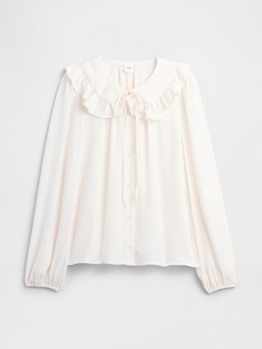 Image number 5 showing, Relaxed Satin Ruffle Top