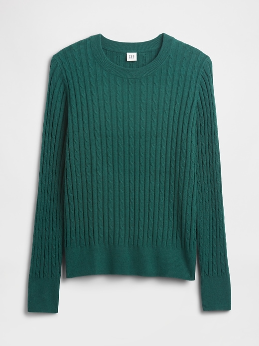 Image number 5 showing, CashSoft Cable-Knit Crewneck Sweater