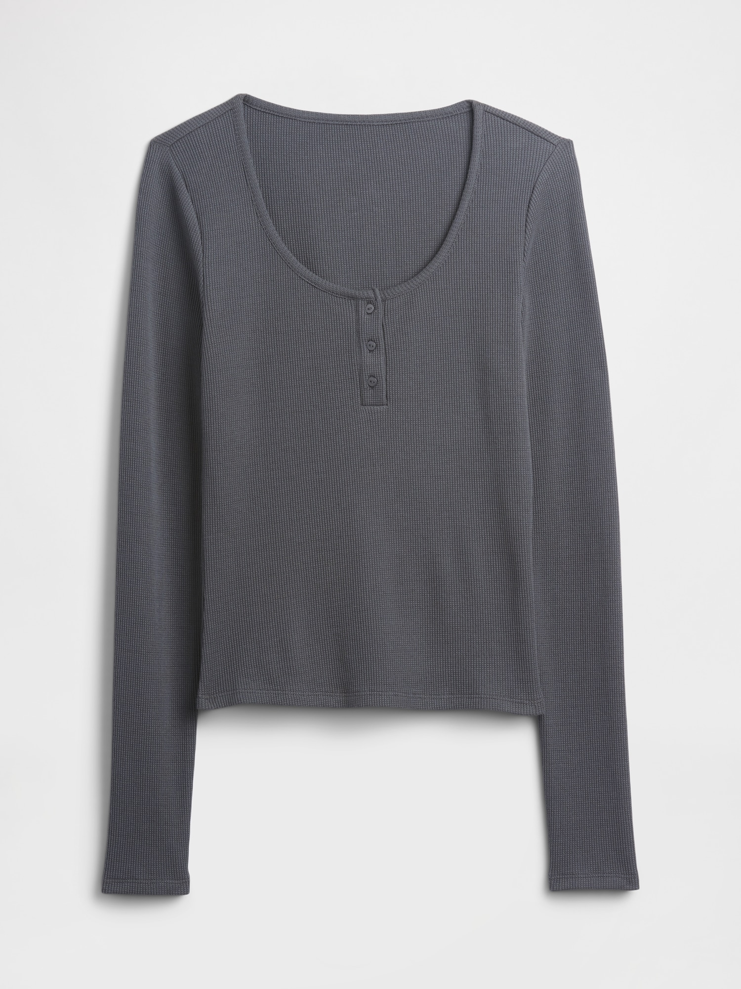 Gap Factory Waffle-knit Henley Pj Top In Gray