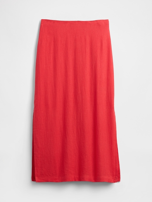 Image number 5 showing, Linen-Blend Maxi Slip Skirt