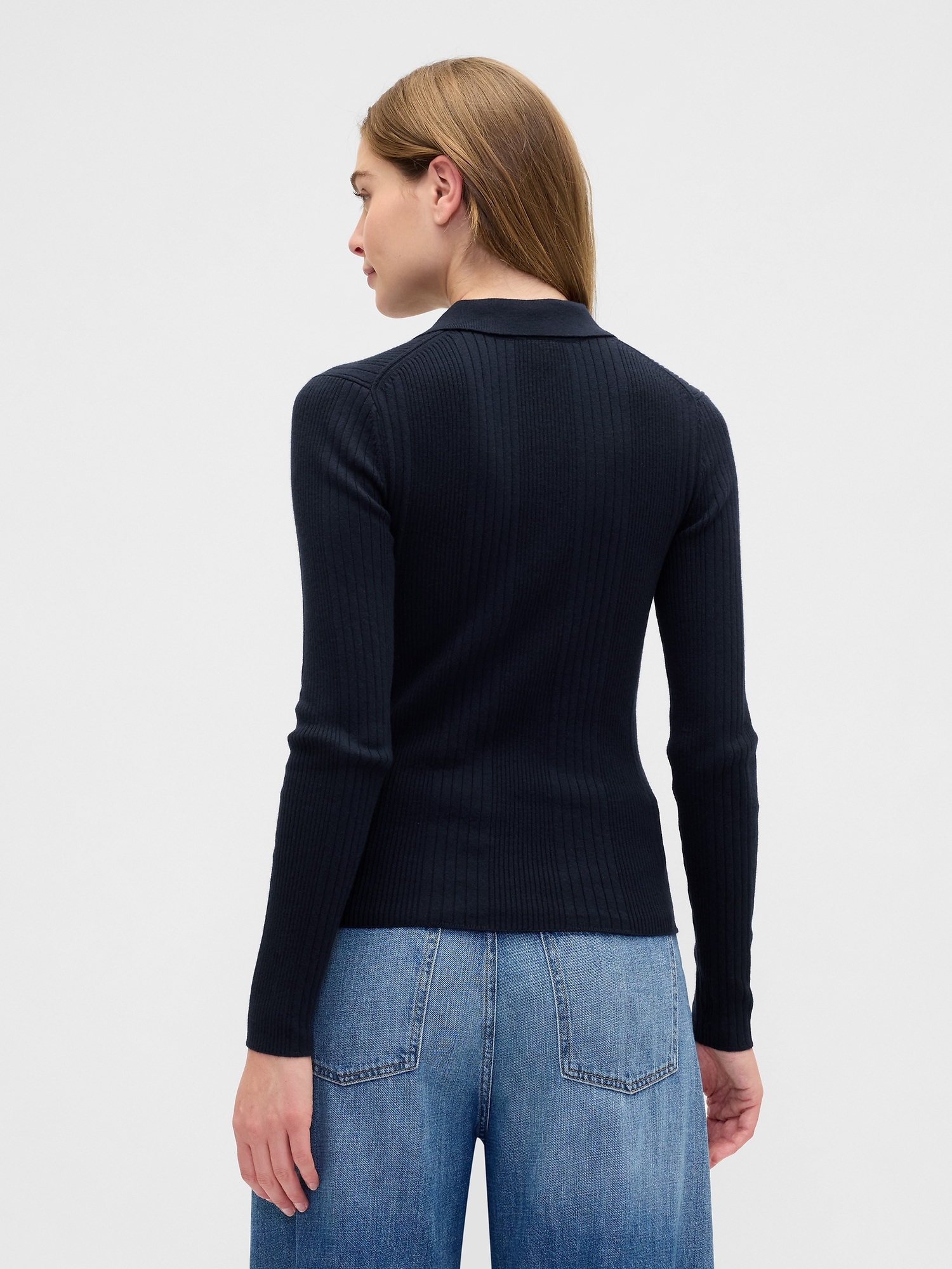 Gap Factory Ribbed Polo Shirt T-shirt In Blue