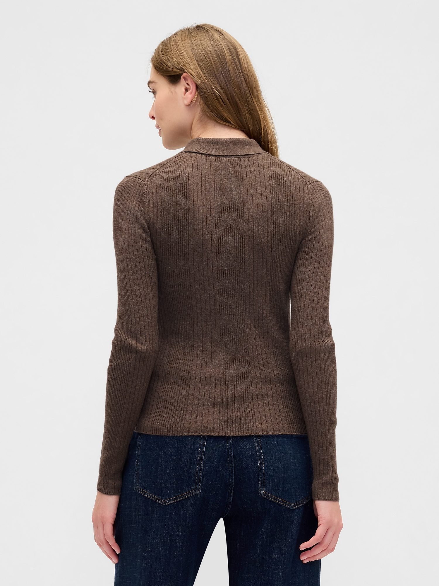 Gap Factory Ribbed Polo Shirt T-shirt In Brown