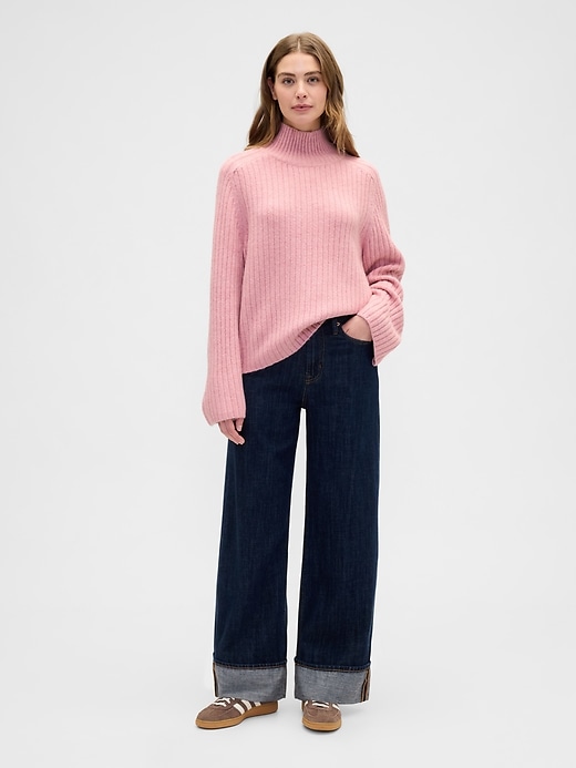 Image number 3 showing, Relaxed Ribbed Mockneck Sweater