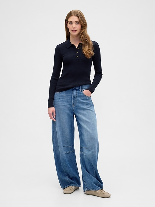 Image number 3 showing, Ribbed Polo T-Shirt