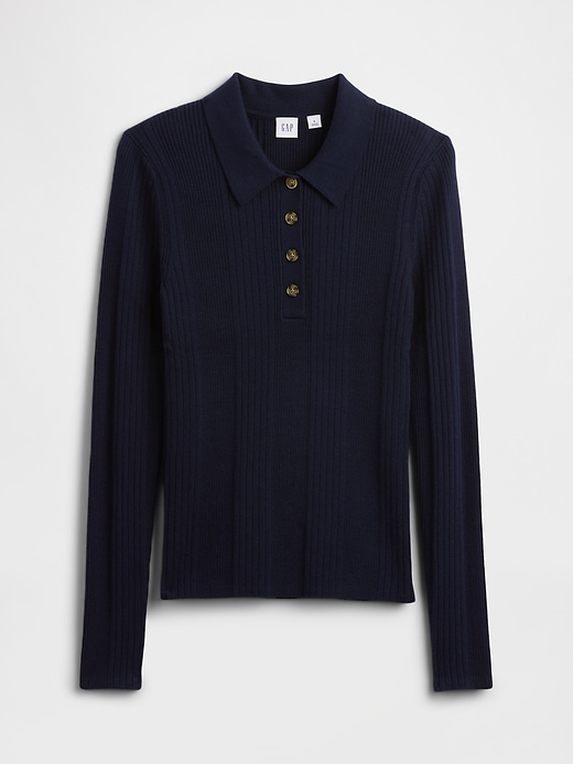 Image number 5 showing, Ribbed Polo T-Shirt