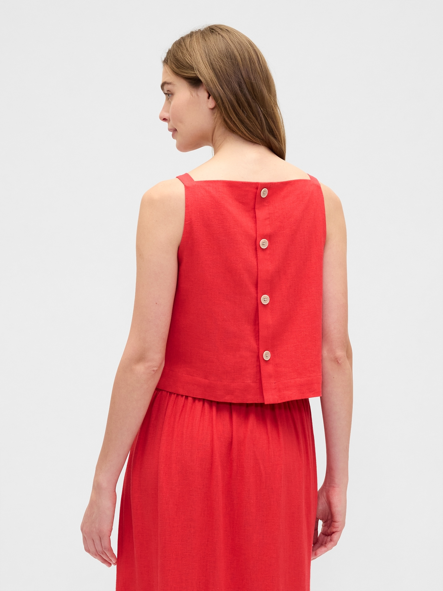 Gap Factory Linen-blend Apron Top In Red