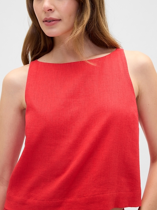 Image number 4 showing, Linen-Blend Apron Top