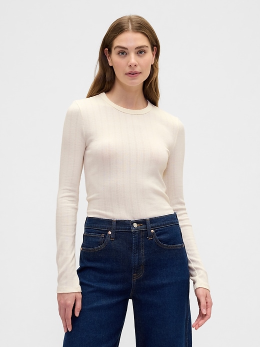 Image number 1 showing, Ribbed Crewneck T-Shirt