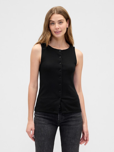 Ribbed Boatneck Vest