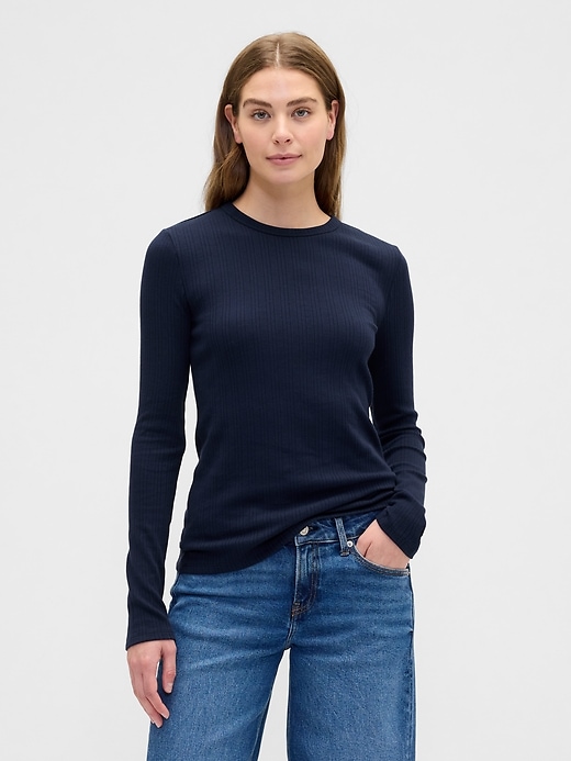 Image number 1 showing, Ribbed Crewneck T-Shirt