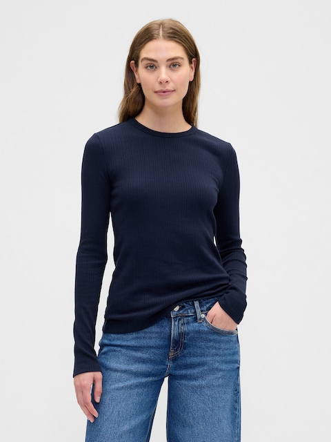 Ribbed Crewneck T-Shirt